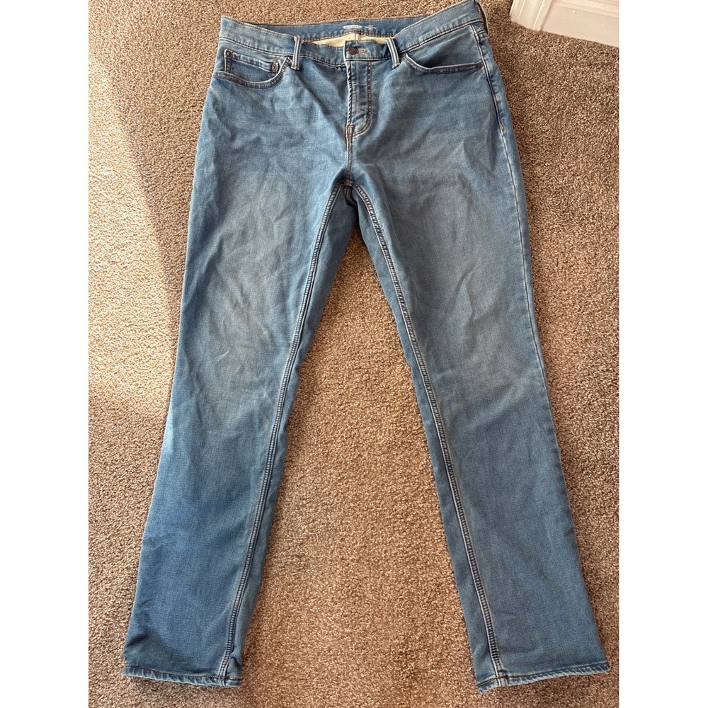 Old Navy Slim Jeans Mens 36x32 Blue Excellent Built-In Tough Stretch Denim